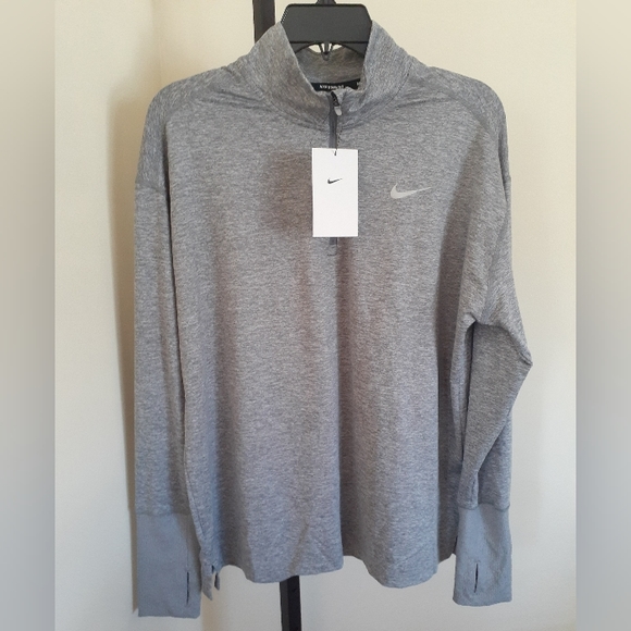 Nike Tops - 14.NWT NIKE WOMENS DRI FIT RUNNING HALF ZIP TOP XL HEATHERED GREY
